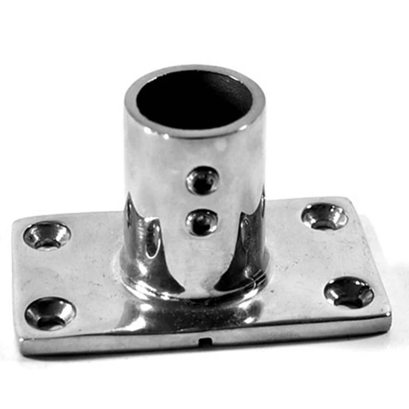 

90 Degree Stainless Steel 316 Marine Boat Rectangular Pipe Rail Stanchion Post Socket Base Fittings