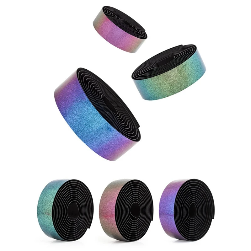 2Pcs Color Road Bike Bar Tape Bicycle Handlebar Breathable Sweat Anti-Skid Wrap