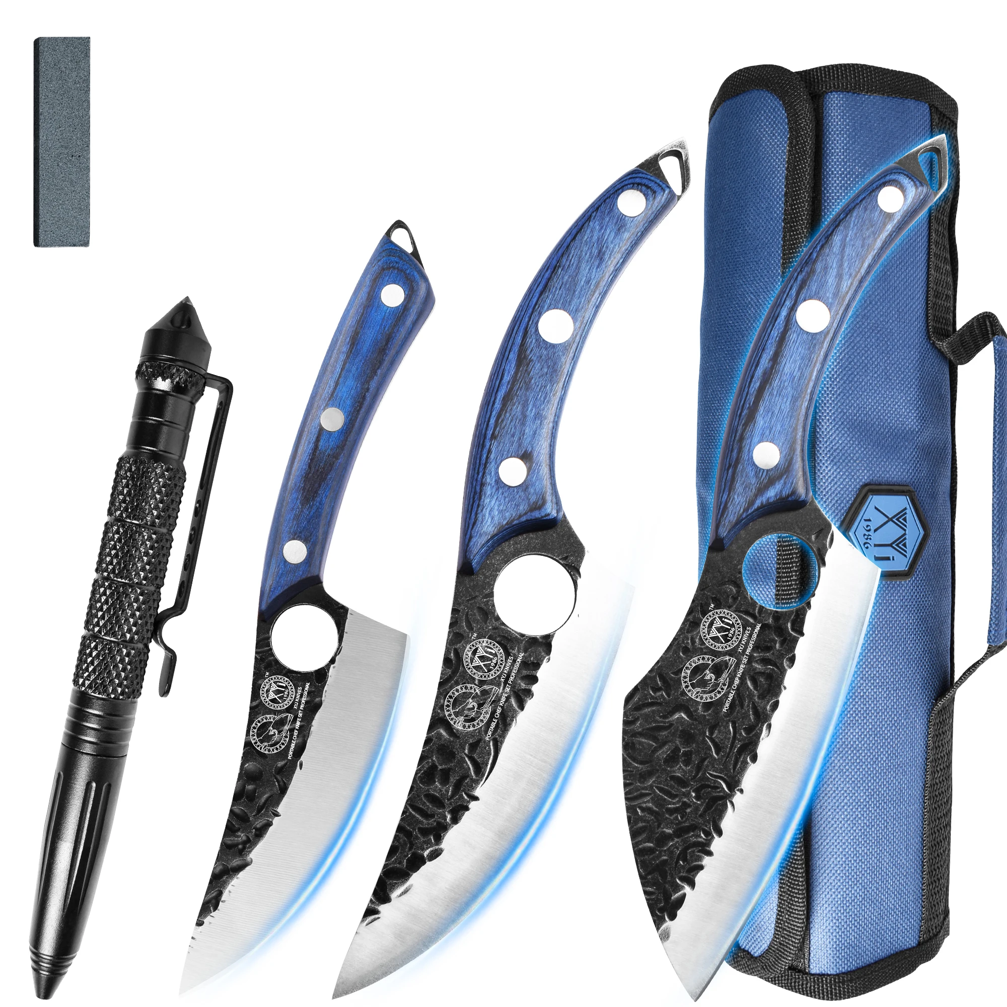 

Набор переносных ножей из нержавеющей стали, инструменты для самообороны и выживания в рулоне