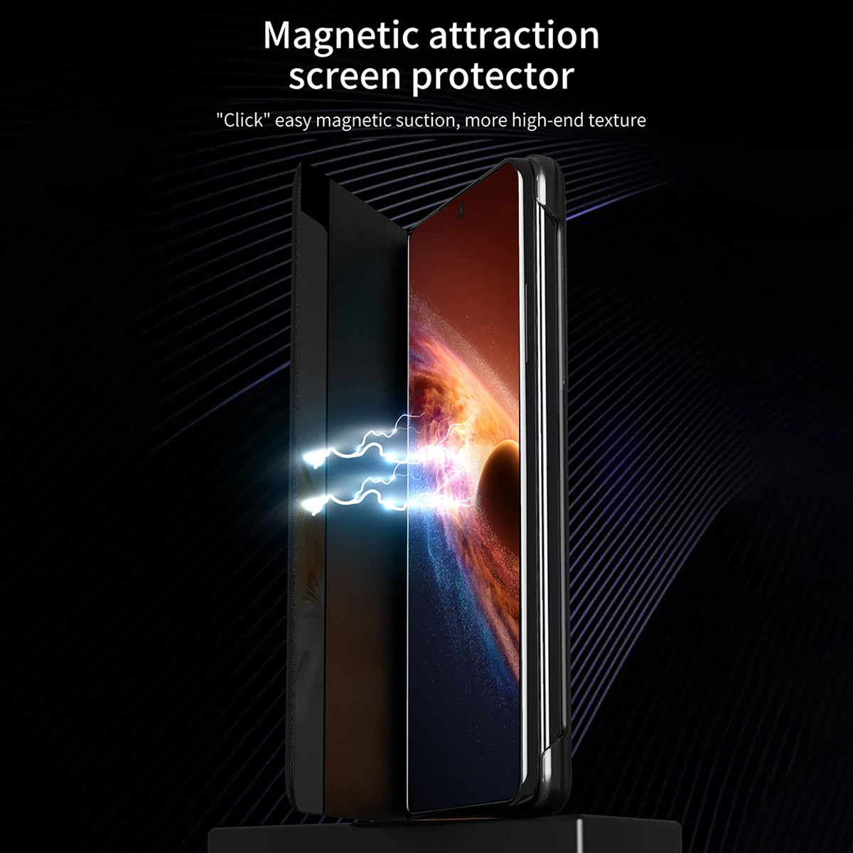 Кожаный чехол-флип с отсеком для стилуса и функцией Smart View (окно) для Honor Magic V6 V5 V3 V2 VS2 VS с функцией автоматического включениявыключения экрана (art.: 3920d94cf5319) - 3920d94cf5319