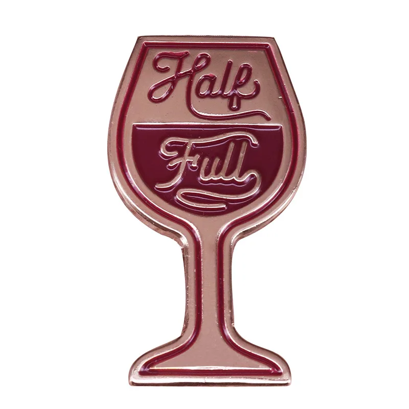 

Red Wine Glass Enamel Pin Wrap Clothes Lapel Brooch Fine Badge Fashion Jewelry Friend Gift