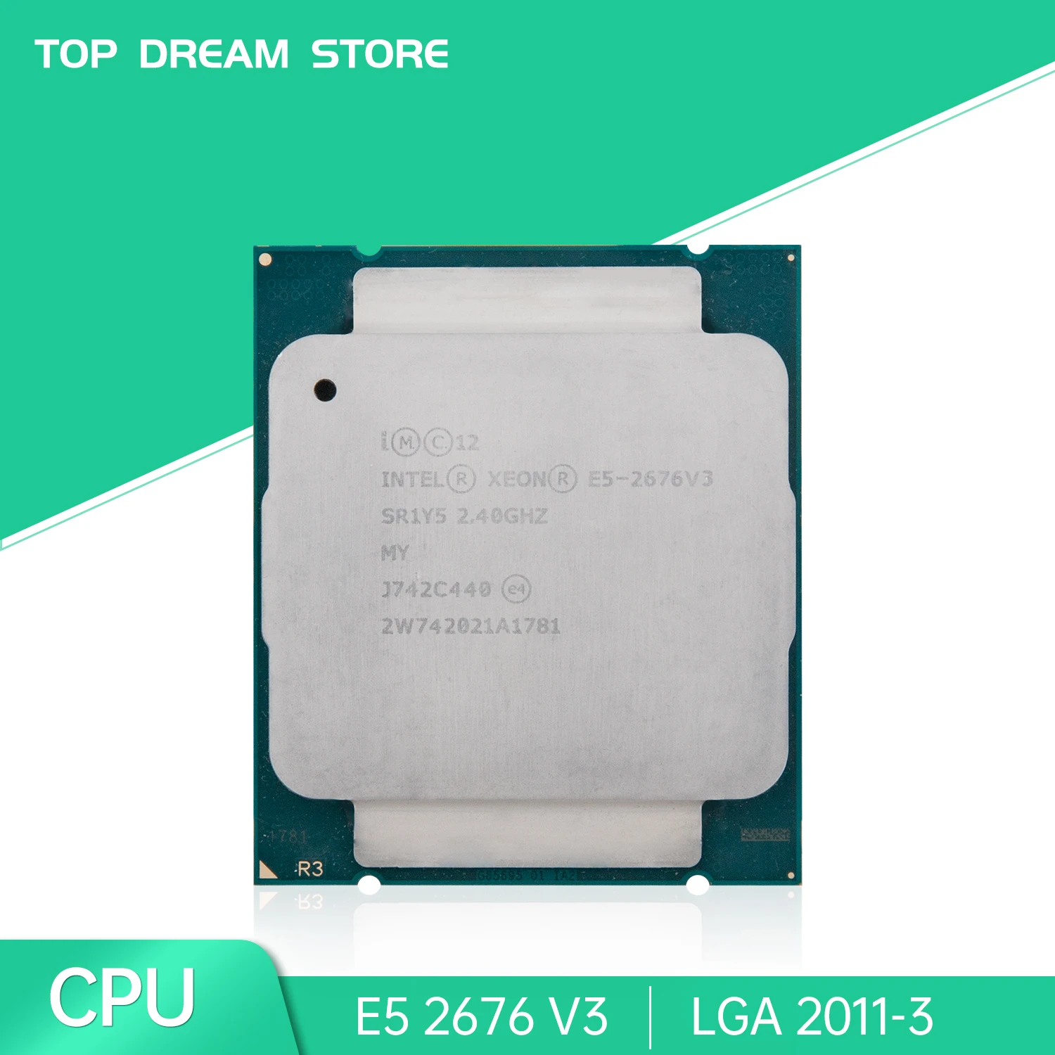 

Процессор Intel Xeon Φ V3 E5 2676 V3 ЦПУ 2,4 ГГц LGA 2011-3 SR1Y5 12-ядерный процессор для настольных ПК e5 2676V3