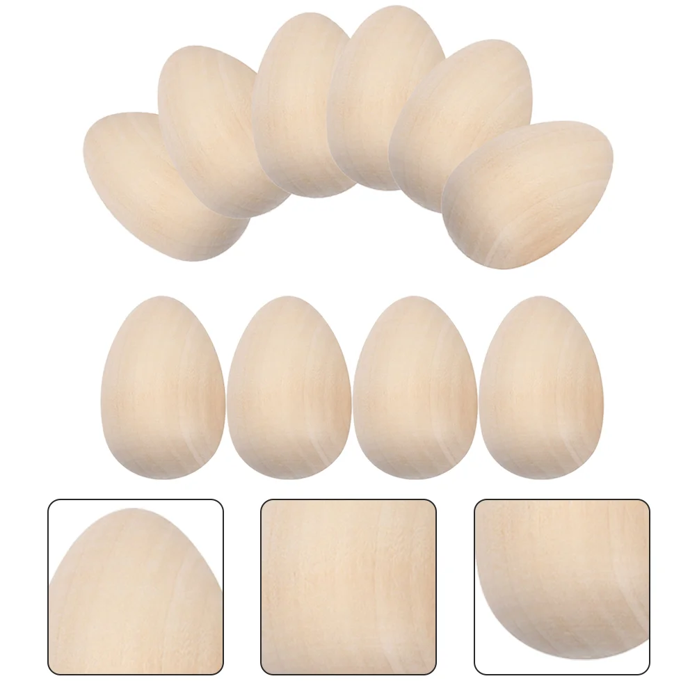 

Eggs Easter Egg Wooden Fake Wood Simulation Party Decorations Craft Desktop Kids Crafts Creative Toys Props Chicken Unpainted