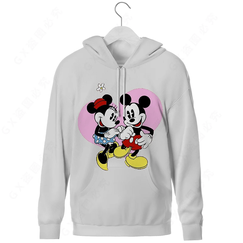 

New Disney Mickey Mouse Women's Hoodie 3D Print Fashion Boy Girl Anime Clothes Autumn Harajuku Male Oversized Pullover 2021