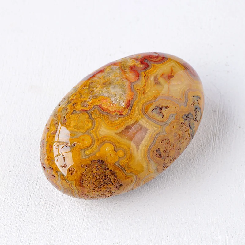 

1 Шт. Натуральный Полированный Овальный Камень Из Агата, Карманный Размер, Декоративный Элемент Для Домашнего Декора