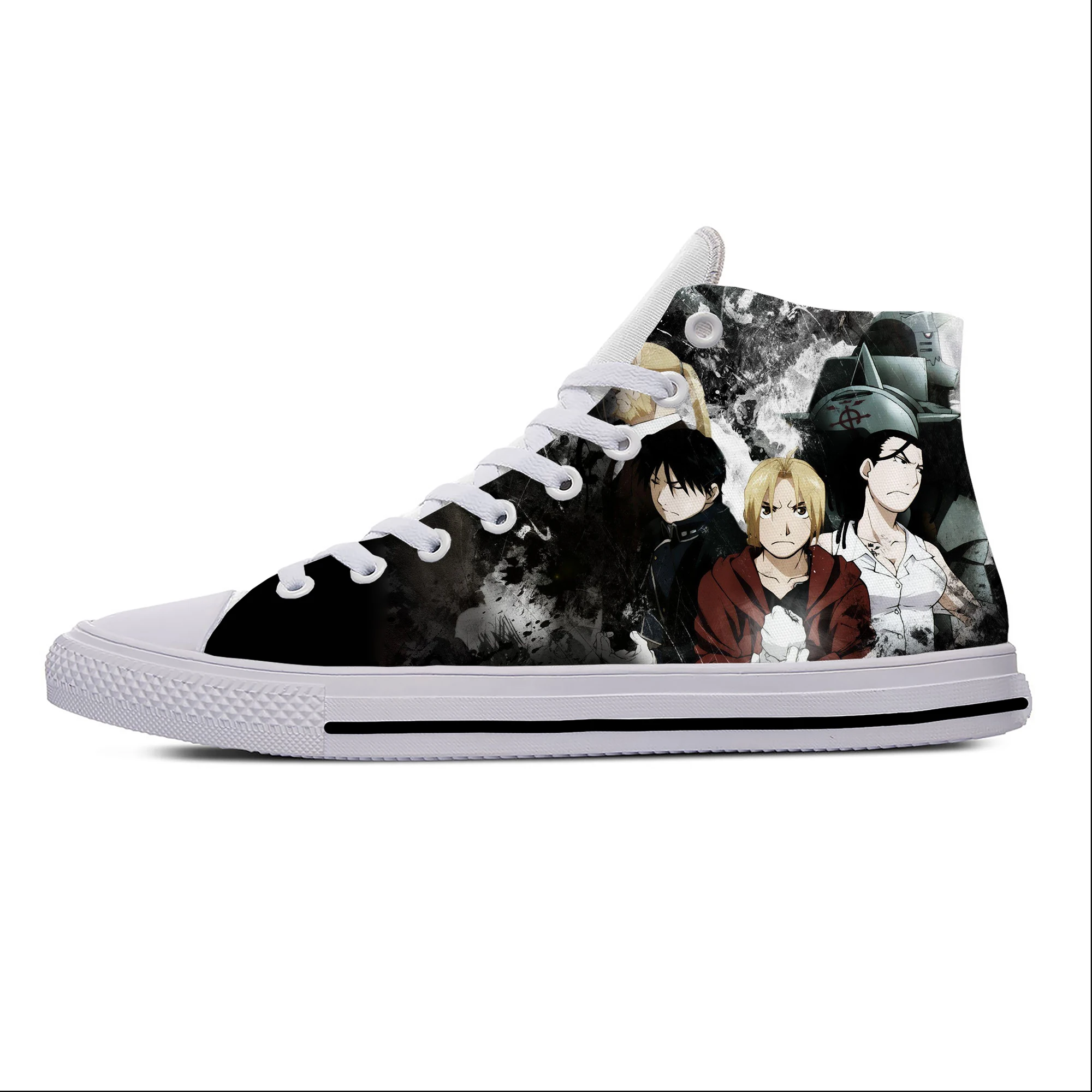 

Japanese Hot Anime Manga Cartoon Fullmetal Alchemist Casual Shoes Breathable Men Women Sneakers High Top Lightweight Board Shoes