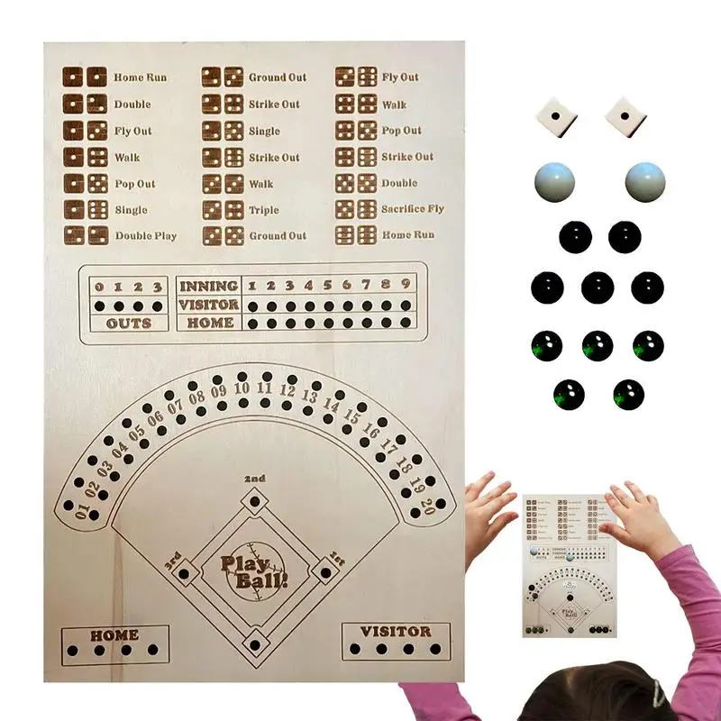 

Baseball Dice Game New Baseball Dice Board Game Chess Game Baseball 2-Dices 12-Three Colors Glass Beads Gameboard For Family