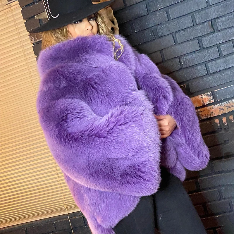 Thicken Natural Fox Fur Jacket Woemn Winter New Fashion High Street Outertwear Lady Warm Loose Genuine Fox Fur Coat Female