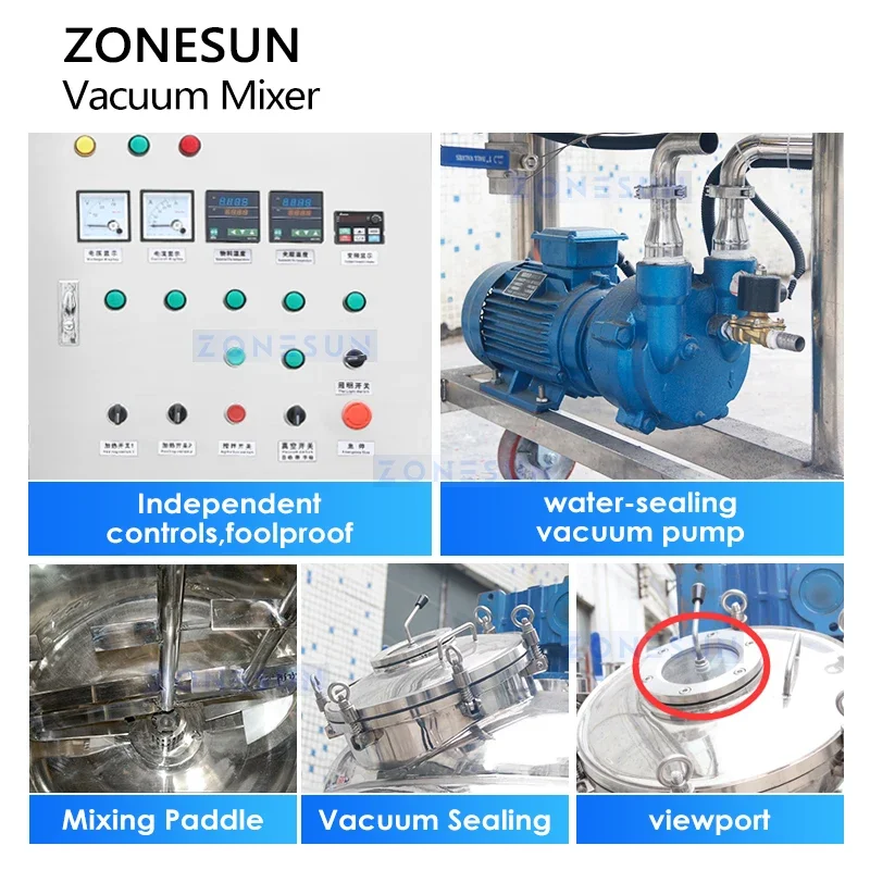 ZONESUN вакуумный миксер с подогревом для соуса Hollandaise майонез лосьон крем
