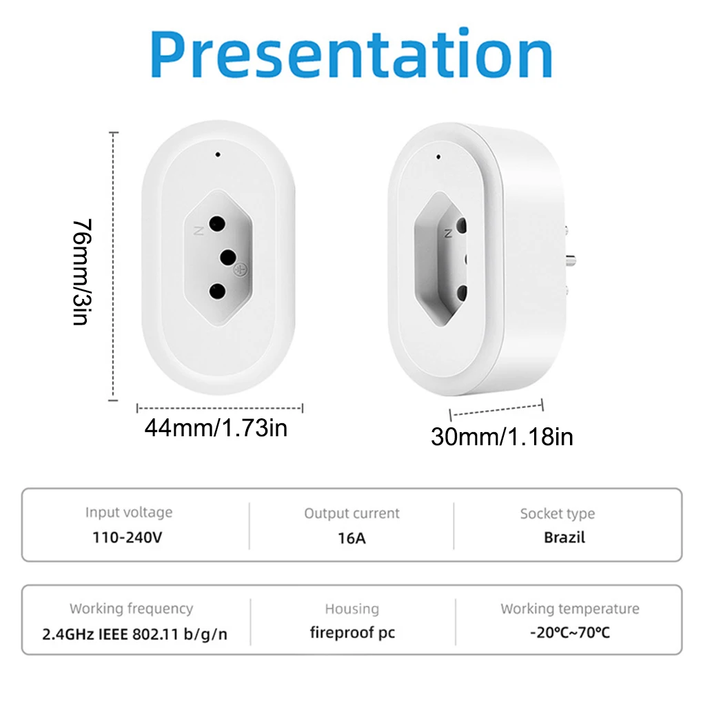 Умная розетка с голосовым управлением и таймером, 10 А