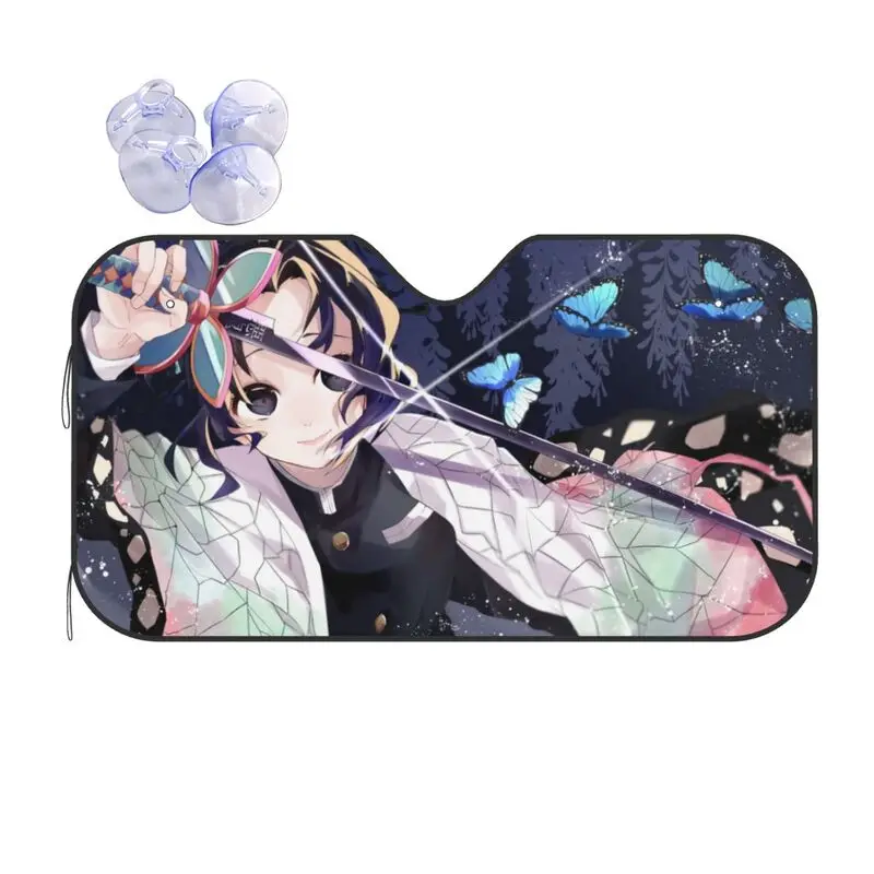 

Ghost Slayer Anime Car Sunshade Cartoon Animation Car Sunscreen UV Protection Auto Parts Decorative Sunshade