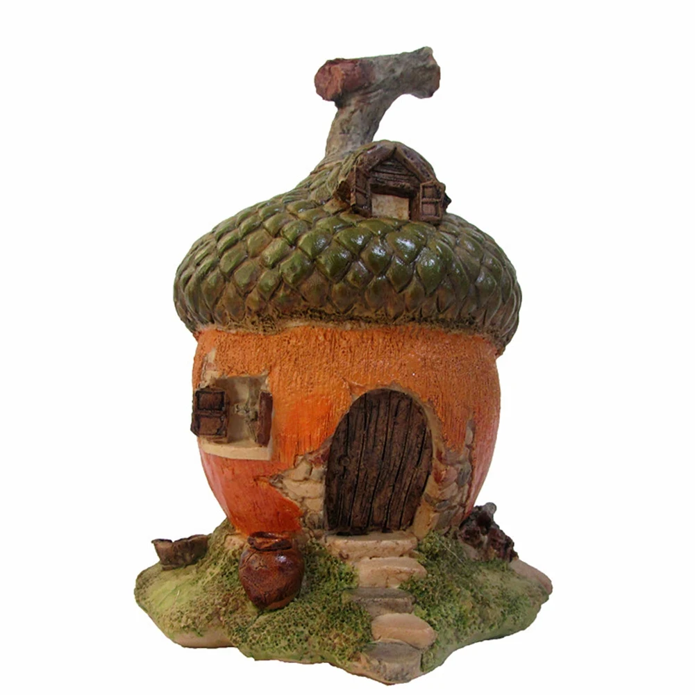 

House Statuette Home Decor Miniatures Fairy Garden Ornament Accessories Figurines for Home Outdoor Decor 10.5X10X14cm