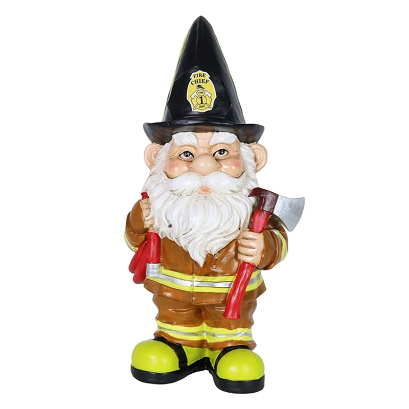 

Fireman Gnome Statue Garden Sculpture Decor For Patio Home Decor Shelf Showpiece Decor Christma Birthday Gift Dwarf