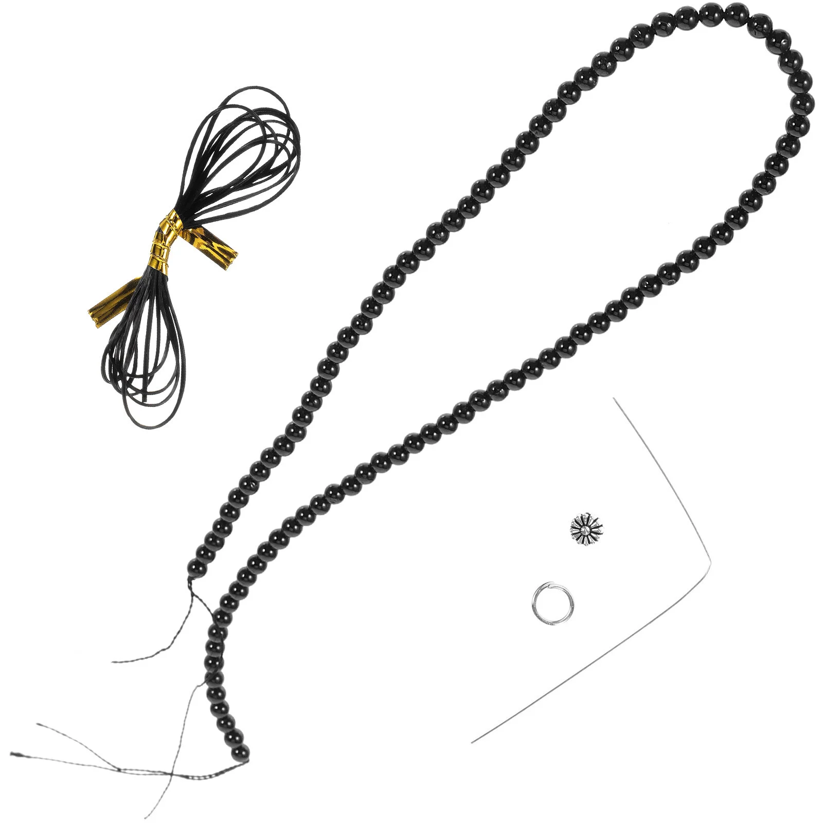 

Beadwork Necklace Black Choker Beaded Beads Bracelets DIY Jewelry Tourmaline Craft Stone Crafts Spacer