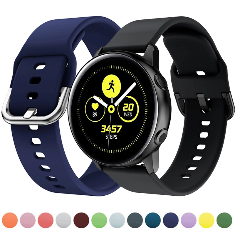 

20mm 22mm watch Strap For Samsung Galaxy Watch 5 40mm 44mm Silicone Sport Band Galaxy Watch 4 Classic Active 2 Gear 3 42mm 46mm