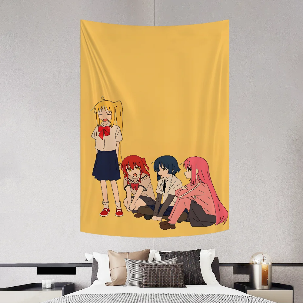 B-Bocchi Te R-Rck Band Tapestry Decoration Party Background Hanging Cloth Bedroom Room Decor Aesthetic