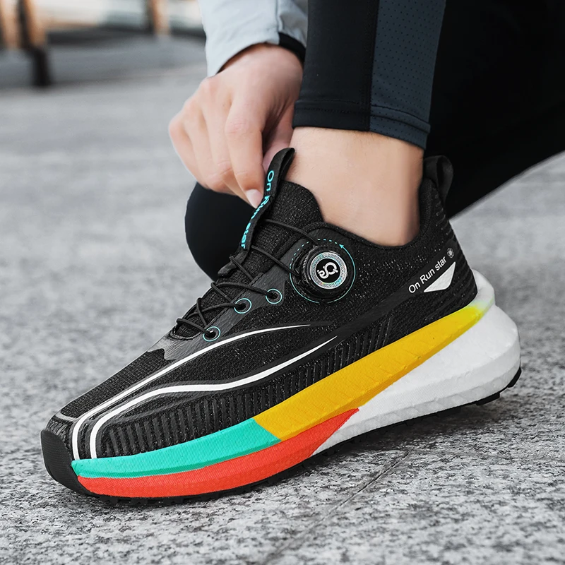 Кроссовки мужские с амортизацией на толстой подошве удобные кроссовки плоской