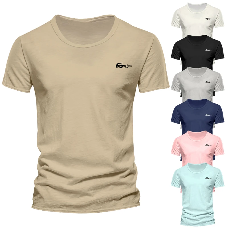 

Футболка мужская быстросохнущая с коротким рукавом, Повседневная модная Облегающая рубашка с круглым вырезом, лето