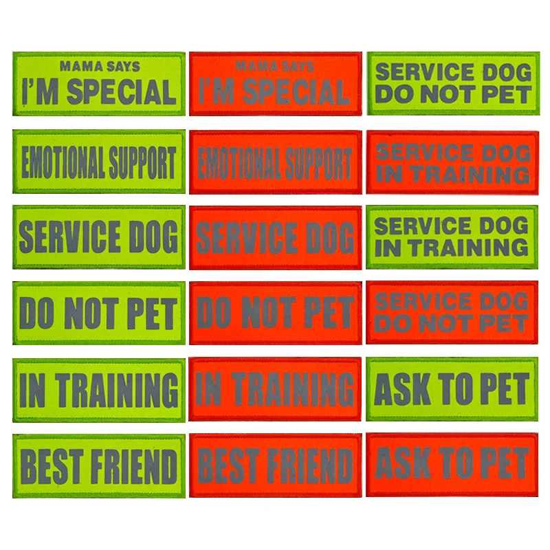 

Service dog working dog reflective vest aid embroidery patch military tactical patch embroidery badge in training hook and loop