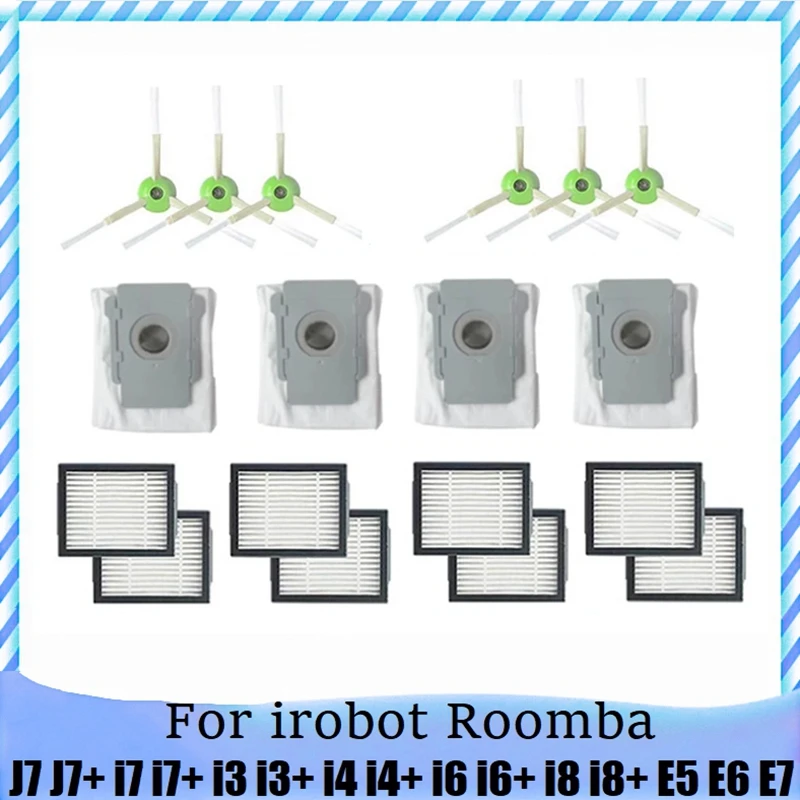 

A06I Accessories For Irobot Roomba J7 J7+ I7 I7+ I3 I3+ I4 I4+ I6 I6+ I8 I8+ E5 E6 E7 Side Brush HEPA Filter Dust Bag