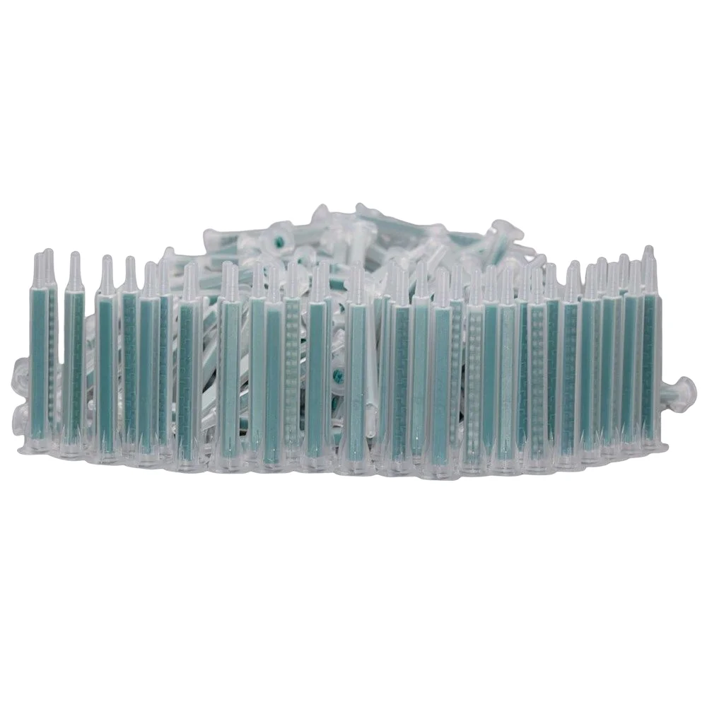 Conjunto ab Pistola de Cola Tubo de Mistura Misturador Estático de Mistura de Resina de Plástico Bico Seringa 83 mm para Dois Componentes Líquidos Máquina de Mistura 50 Peças