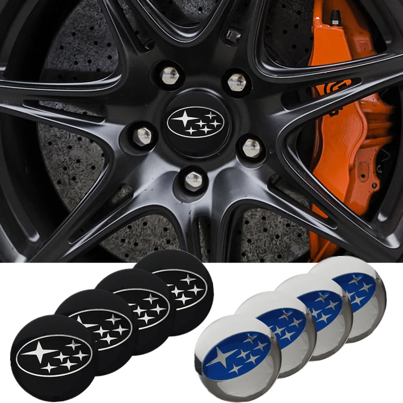 

4Pcs 56mm Car Wheel Center Hub Caps Emblem Stickers For SUBARU LEGACY Forester Outback Rally WRX WRC XV Impreza