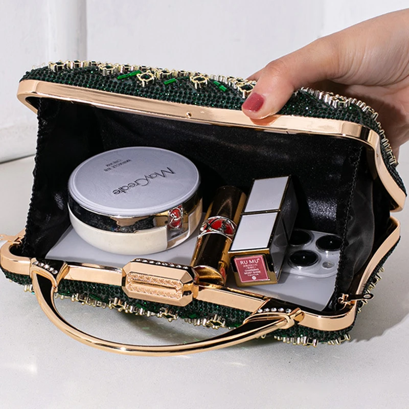 Женская вечерняя сумка-клатч с верхней ручкой блестящая сумка-кошелек со