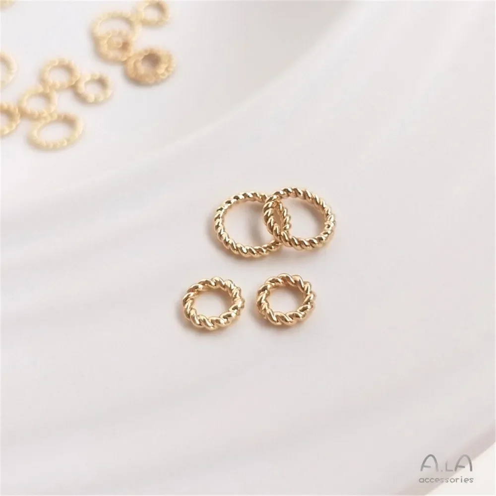 14-каратное позолоченное кольцо с замкнутой петлей венок из конопли открытой