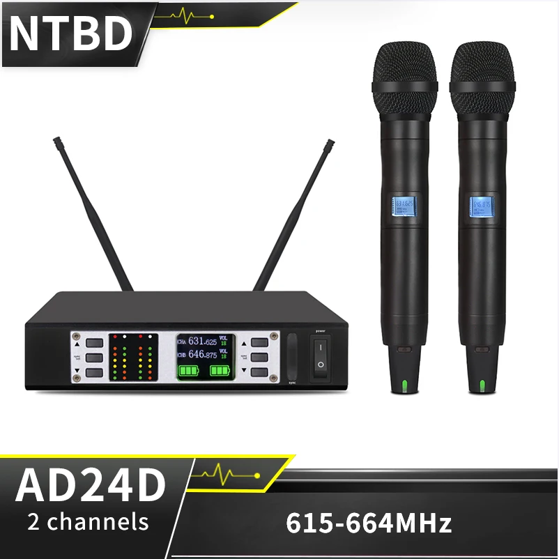 

NTBD Stage Performance Show Party Hip Hop Meeting Live Broadcast AD24D-KSM9 Professional Dual Wireless Microphne High Quality