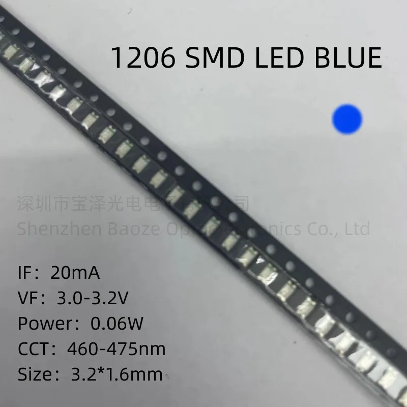 

1206 SMD LED Blue 3.2*1.6mm High brightness