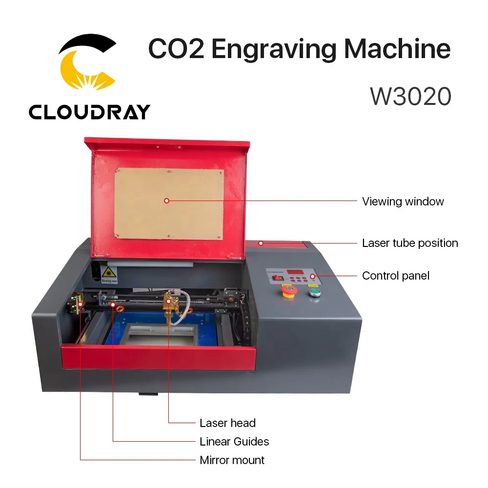 Cloudray BD58 40W CO2 Станок для лазерной гравировки и резки USB-порт