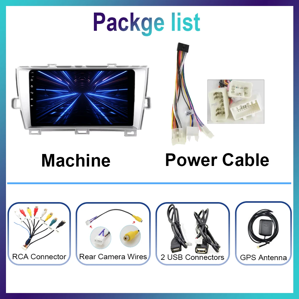 Android 14 для Toyota Prius XW30 LHD 2009-2015 Мультимедийный плеер Carplay Головное устройство Авто