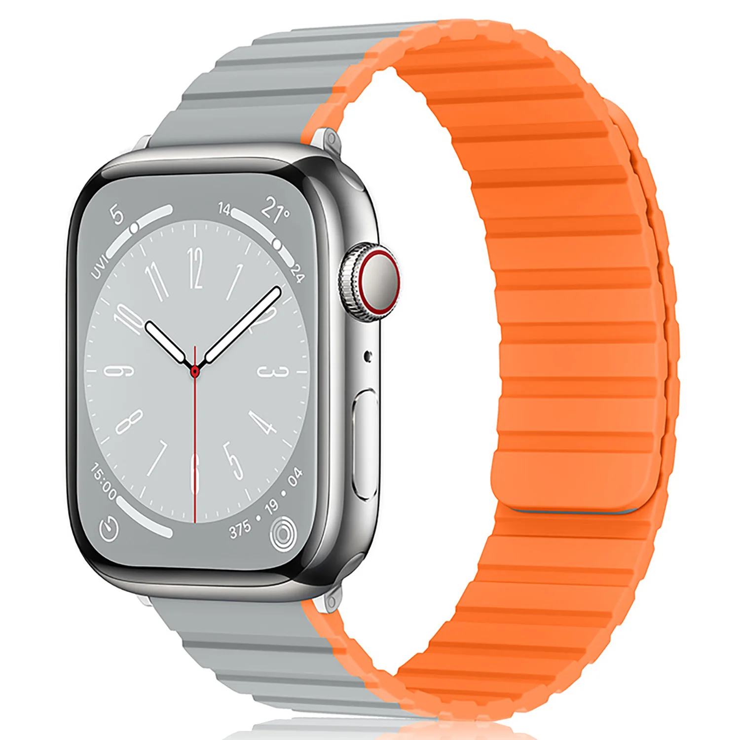 

Ремешок силиконовый магнитный для Apple Watch Band Ultra, двухцветный браслет для iWatch Series 8 7 SE 6 5 4 3, 49 мм 45 мм 44 мм 42 мм 40 мм