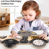 Montessori Activity Car Busy Board Game DIY Latch Sensory Toy Teaching Aids Busyboards Baby Early Education Learning Basic Skill