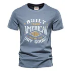 Мужская футболка с принтом AIOPESON, повседневная облегающая футболка в стиле ретро, с круглым вырезом и коротким рукавом, 2021 хлопок, лето 100%