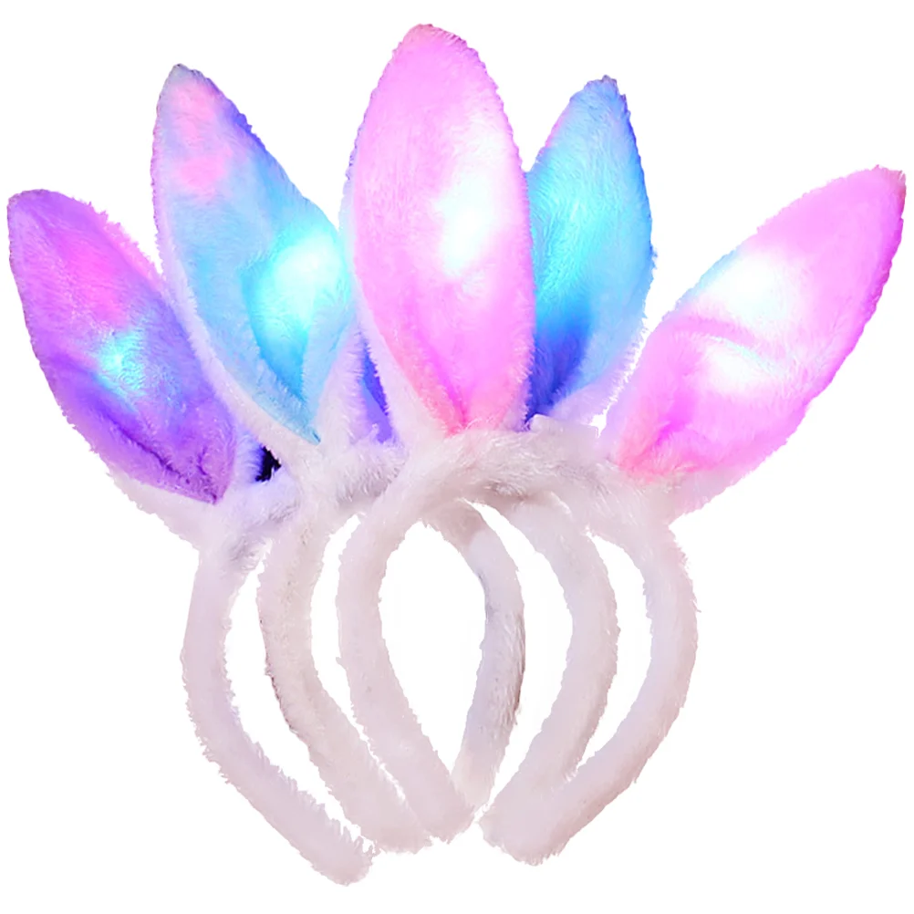 

China Hair Accessories Rabbit Ear Headband Bunny Ears Headpiece Glowing Headwrap