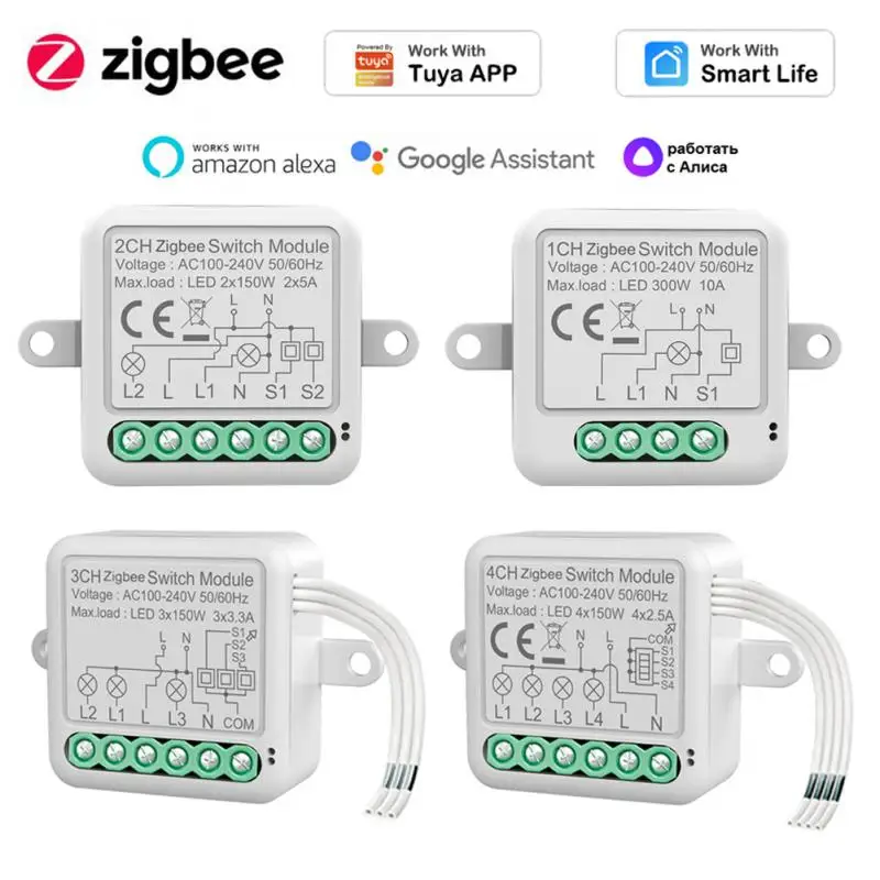 

Aubess Tuya ZigBee 3.0 Smart Home Dimmer Switch Module Supports 2 Way Control Dimmable Switch Works With Alexa Alice Google Home