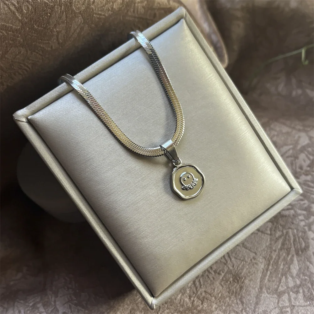 Ожерелье из нержавеющей стали осьминог медуза эстетическое ожерелье простое