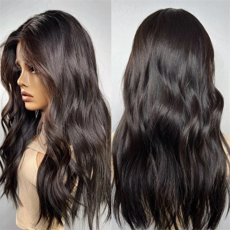 28Inch Natural Black 5x5 Silk Base Long Body Wave Glueless Jewish Human Hair Wig Baby HD Lace European Preplucked