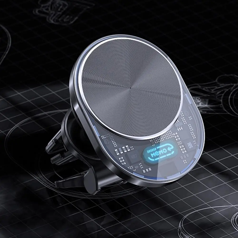 

Car Phone Holder Cellphone Mount Compact 15w Fast Charging Wireless Car Mount Charger Magnetic Phone Holder for Auto Air Vent