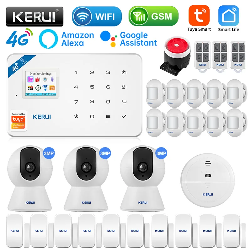 

Система охранной сигнализации KERUI W184, 6 языков, GSM, 4G, Wi-Fi