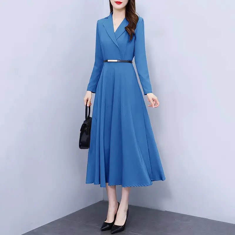 Платье в стиле Хепберн с воротником женское осеннее платье новинка 2023