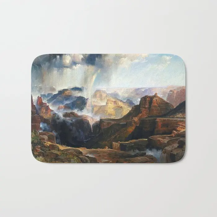 

Деревенская масляная живопись, ландшафт, дневные коврики для ванной, напольный душ, кухонный туалет, коврик, Придверный коврик, Нескользящи...