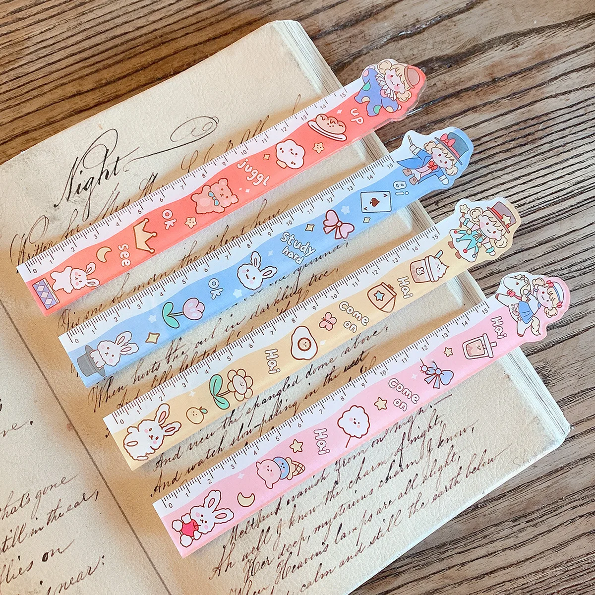 

Cartoon Cute Ruler Portable Ruler Creative Detachable Student Stationery Scale School Supplies