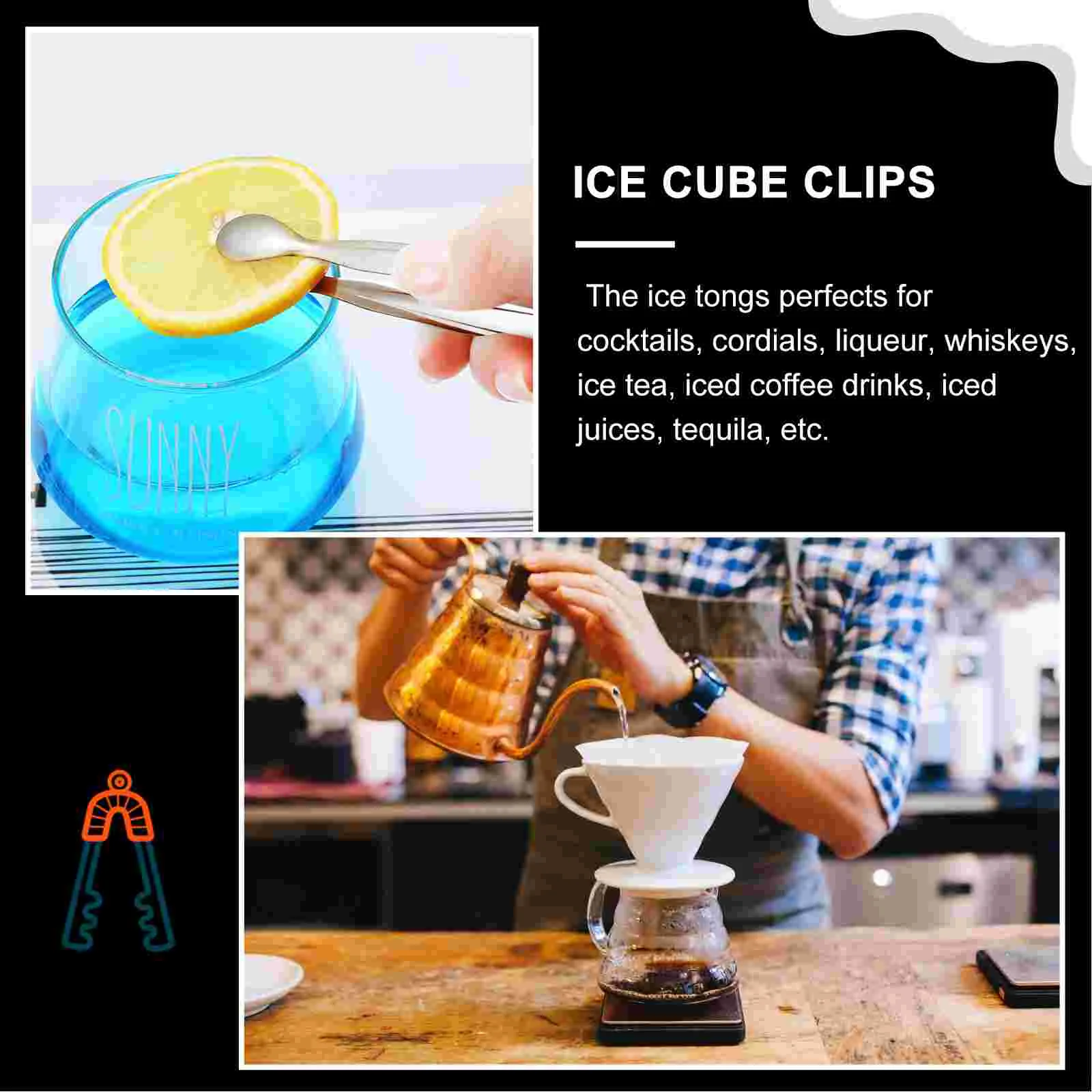 Маленькие щипцы из розового золота зажим для льда нержавеющей стали кубики