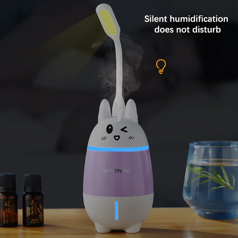 

Мини-увлажнитель воздуха ультразвуковой, 320 мл, светодиодная лампа, USB