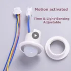 Переключатель светильник с пассивным инфракрасным датчиком движения 110-265 в с временной задержкойрежимом регулировки, детектор движения человеческого тела с автоматическим управлением светильник чениемвыключением света