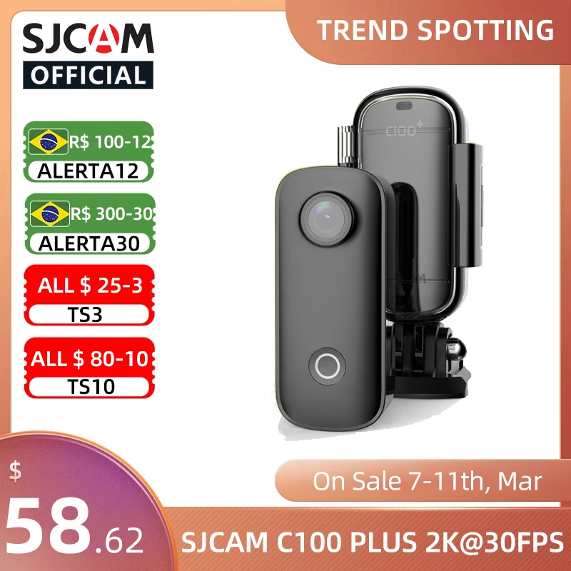 

NEW Original SJCAM C100 Plus Action Camera Thumb Camera 2K 30FPS H.265 WiFi 30M Waterproof Sports DV Webcam