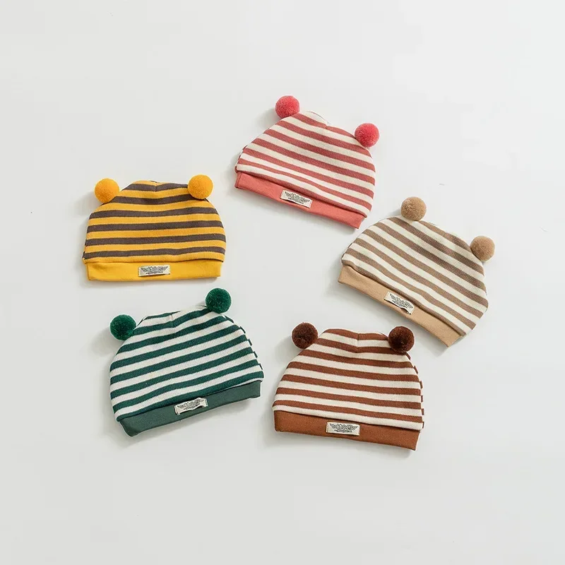 Хлопковая Детская Шапка Для Детей 0-3 Месяцев Регулируемая Унисекс