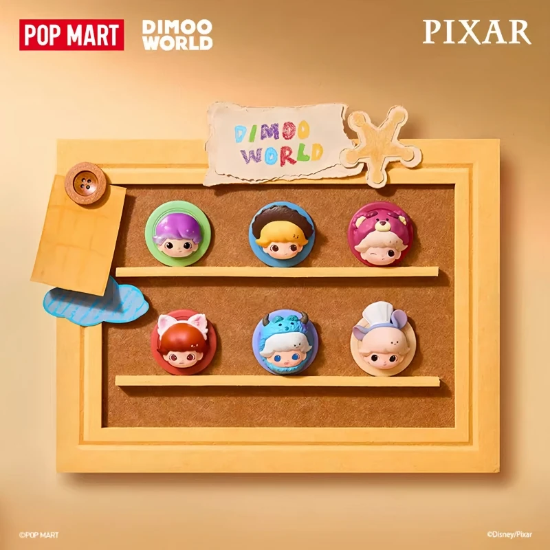 Фото Хит продаж: Оригинальный магнитный держатель для телефона Popmart Dimoo World × Pixar Joint Series, игрушка-сюрприз в слепой коробке, украшение, подарок №5